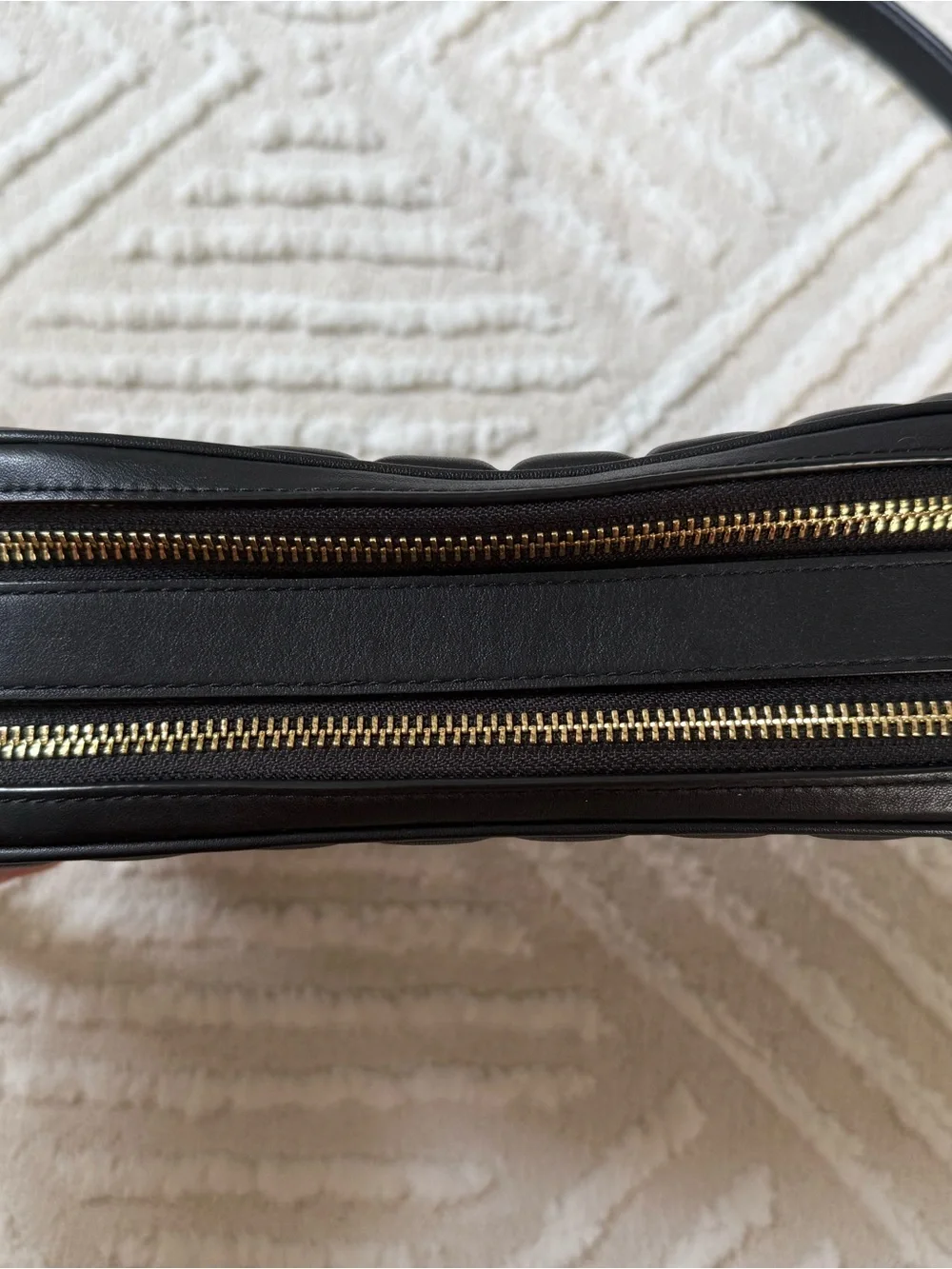 COACH Black Quilted Crossbody Bag with Gold Hardware